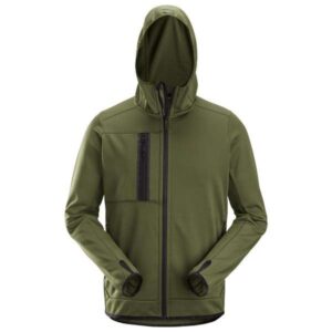 8058  AllroundWork, Fleecejakke med hette Khaki Green