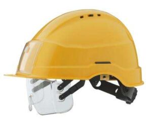 Iris 2 hjelm gul m/ID kortholder og visir