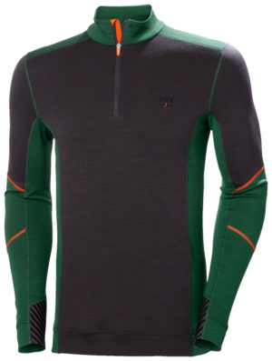 HH LIFA MERINO HALF ZIP 469GREEN