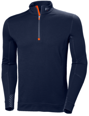 HH LIFA MERINO HALF ZIP 990NAVY