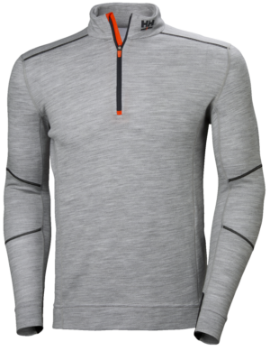 HH LIFA MERINO HALF ZIP 930GREYM