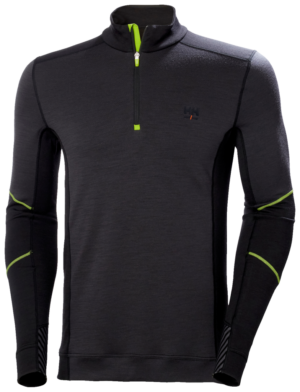 HH LIFA MERINO HALF ZIP 999BLACK