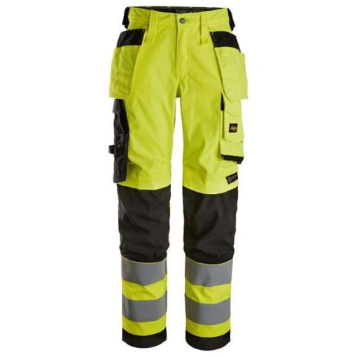 High-Vis Stretchbukse med hylsterlommer for dame, Klasse 2