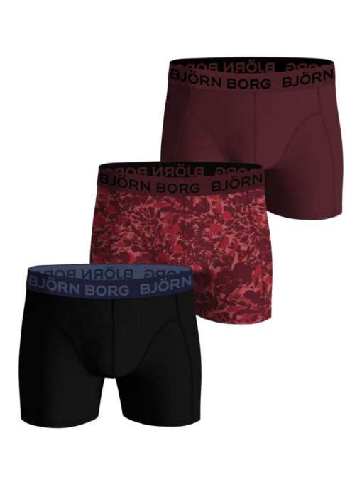 Boxer 3-p Underwear Dark Red