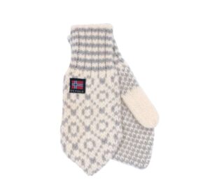 DEVOLD - SVALBARD WOOL MITTEN OFFWHITE/GREY