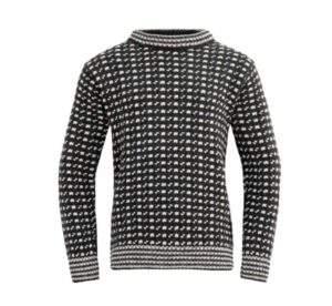 DEVOLD - ORIGINAL ISLENDER WOOL SWEATER ANTHRACITE/OFFWHITE