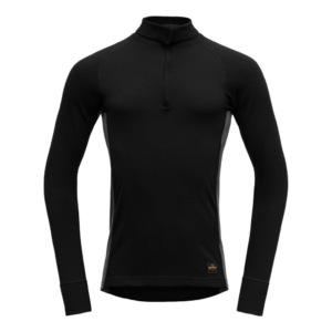 Devold Spirit polo m/glidelås black/grey